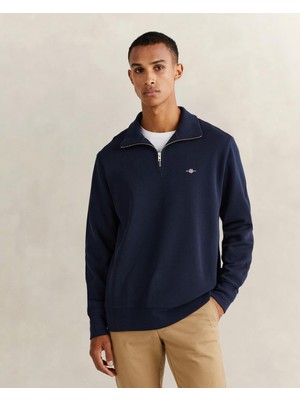 Myg Plus Gant Erkek Lacivert Regular Fit Yarım Fermuarlı Sweatshirt