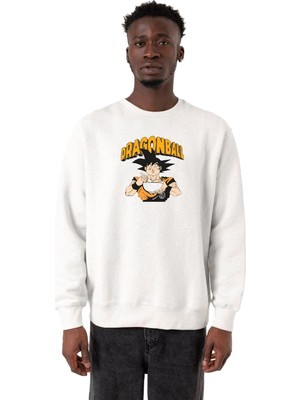 Myg Plus Tshirthane Dragon Ball Z Anime Goku Eating Ramen Beyaz Erkek 2ip Sweatshirt P18575S1833, S