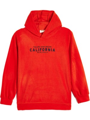 Myg Plus Koton Kapşonlu Sweatshirt Baskılı Uzun Kollu