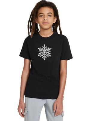Myg Plus Qivi Silhouette Snowflake Baskılı Unisex Çocuk Siyah Sweatshirt TYC00499131297, 13-14 Yaş