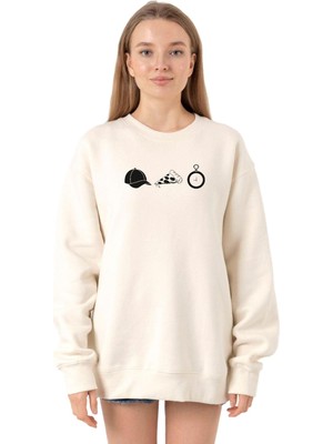 Myg Plus Tshirthane The Walking Dead Glenn Rhee Symbols Ekru Kadın 2ip Sweatshirt P23317S247, S