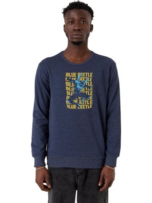 Myg Plus Tshirthane Blue Beetle Lettern Indigo Erkek 2ip Sweatshirt P23835S4737, Xs