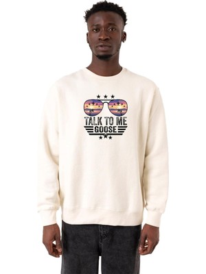 Myg Plus Tshirthane Top Gun Talk To Me Goose Ekru Erkek 2ip Sweatshirt P20000S753, Xl