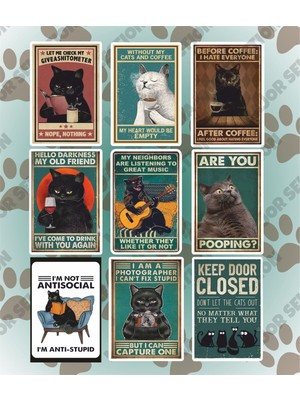 Myg Plus Ms Major Selection Cats Kedi Meme Mizah Temalı Laptop Tablet Telefon Defter Sticker Seti 9 Adet