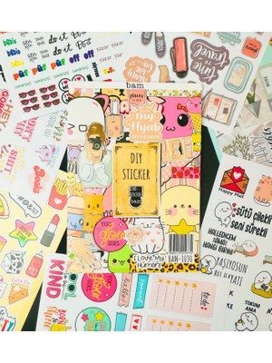Myg Plus Giftmoda My Dıy Sticker Book 24 * 17 cm 16 Sayfa Özel Tasarım Rengarenk Sticker Kitabı