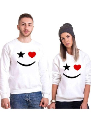 Myg Plus Tshirthane Yıldız Kalp Gülücük Sevgili Kombinleri Sweatshirt Kombini, Kadın, L-Tek Ürün Fiyatıdır, Kombin Yapmak Için En Az 2 Adet Sepete Ekleyiniz