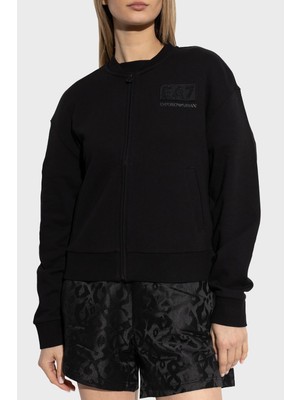 Myg Plus Ea7 Logolu Streç Pamuklu Regular Fit Kolej Yaka Sweat Bayan Sweat 7W000178 AF12473 UC001