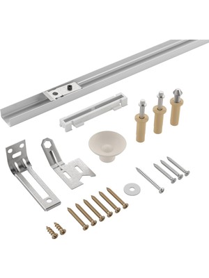 Myg Plus Richelieu Hardware 14012WBC Onward Çift Katlı Kapı Donanım Kiti 24 Inç (610 Mm), Parça Beyaz Çinko Bej Kaplama