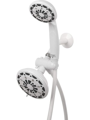 Myg Plus Waxman Serene Premium Sabit Duş Başlığı, Elde Tutulabilir ve 6 Püskürtme Ayarı, Beyaz (1 Paket)