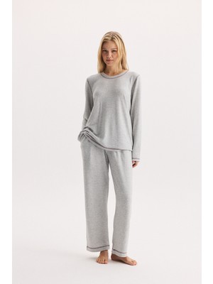 Etoile %100 Pamuk Kumaş Uzun Kol Pijama Takımı 27413