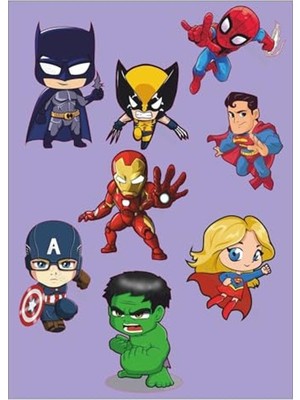 Myg Plus Marvel ve Dc Süper Kahraman Temalı Sticker Seti, Eğlenceli Tasarımlar
