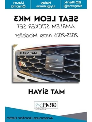 Myg Plus Kaplama Sticker Seti, Mat Siyah, Seat Leon Mk3 Uyumlu