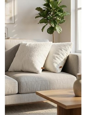 Myg Plus 2'li Kırlent Kılıfı 43X43 cm Beyaz Renk Şık Tasarım