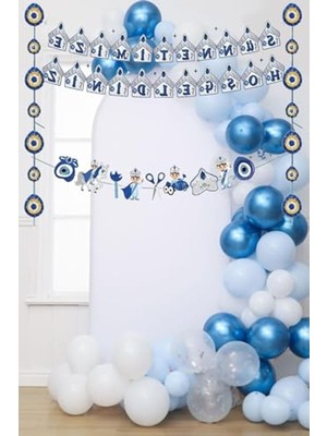 Myg Plus Sünnet Kutlamaları Için Banner ve Balon Seti, Şık Dekorasyon