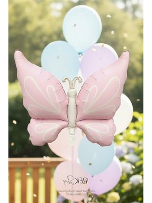 Myg Plus Büyük Pembe Kelebek Folyo Balon, Partiler Için Dekorasyon