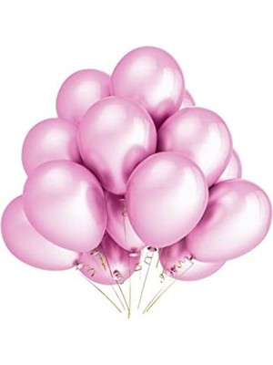 Myg Plus Metalik Pembe Folyo Balon, 50 Adet Parti Dekorasyonu Için