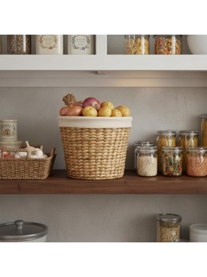 Myg Plus El Yapımı Doğal Hasır Saklama Sepeti - 25X25X25 cm