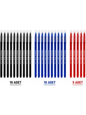 Pensan Büro 1.0 mm Tükenmez Kalem Seti – 10 Mavi 10 Siyah 5 Kırmızı