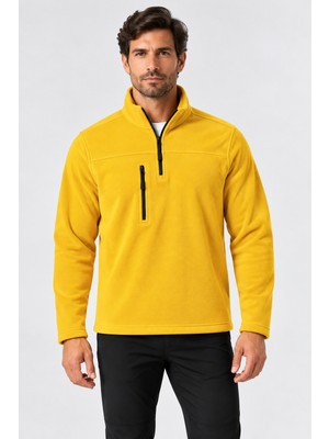Beyome Unisex Polar Sweatshirt Yarım Fermuarlı Dik Yaka Fermuarlı Kışlık Polar