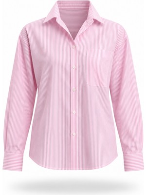 5in1Canpolat Pembe Rafhael Oxford Çizgili Gömlek