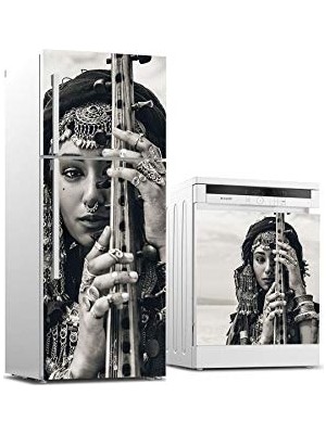 Pratik Ev Sticker Kaplama, Çingene Kız, Buzdolabı ve Bulaşık Makinası Beyaz Eşya
