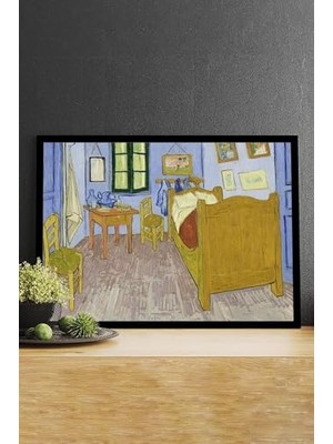 Pratik Ev PSTER14605 Arlesteki Yatak Odası - Van Gogh Sanatsal Çerçeveli Tablo 21 x 30
