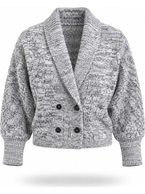5in1Canpolat Lacivert Kemerli Oversize Triko Hırka 2729