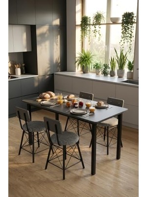 Pratik Ev 60/140 Antrasit Yemek Masası, Bilgisayar Masası; Oyuncu Masası 9001