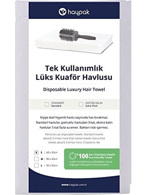 Pratik Ev Tek Kullanımlık Lüks Kuaför Havlusu, 30X60 Cm, 60 Adet