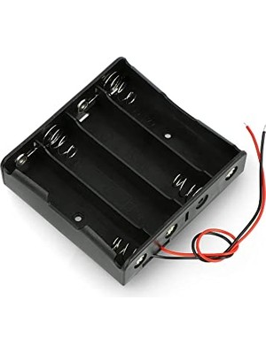 Pratik Ev 18650 4'lü Pil Kutusu, Seri, 4 Adet 14.8V Lityum Ion Batarya Yuvası, 15 cm Kablolu