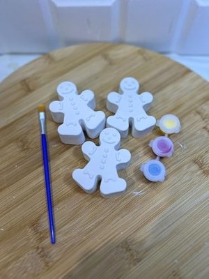 Pratik Ev Çocuklar Için Eğlenceli Yaratıcı Aktivite 5'li Kurabiye Adam Taş Boyama Seti