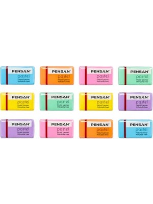 Pratik Ev Pensan Pastel Renkli Silgi 12 Adet