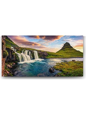 Pratik Ev Kirkjufellsfoss Şelalesi Tablosu - 160X80 cm