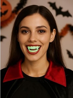 Pratik Ev Fosforlu Vampir Dişi Halloween Parti Kostüm Aksesuarı