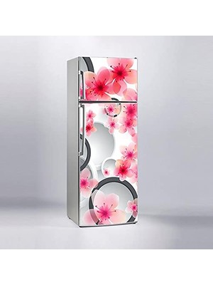 Pratik Ev Buzdolabı Sticker Kaplama Etiketi, Oval Çiçekler