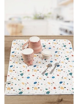 Pratik Ev Hamur Bulaşık Kurutma Matı 42X50 cm Pedi Kurulama Bezi Örtüsü MF-077