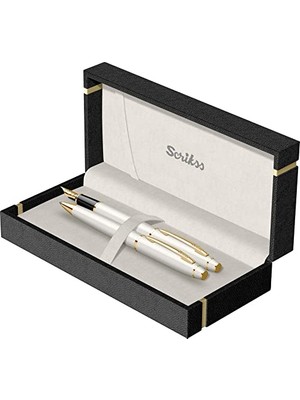 Pratik Ev Noble 35 Dolma Kalem ve Tükenmez Kalem Takımı, Inci Beyazı