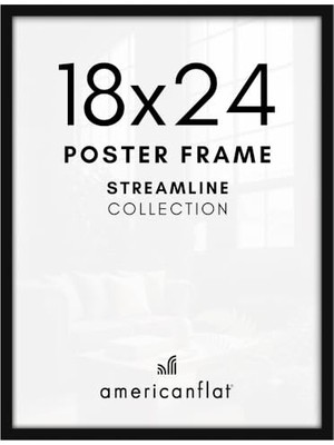 Pratik Ev 18X24 Parlak Pleksiglaslı Siyah Poster Çerçevesi, Ince Kenarlık, 45 x 60 Cm, Yatay Veya Dikey