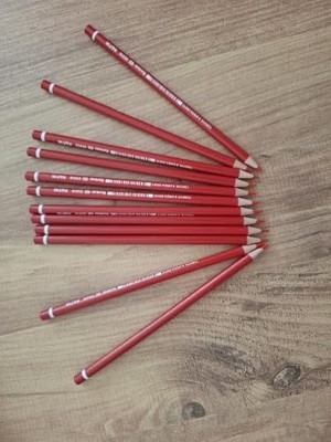 Pratik Ev Kırmızı Kurşun Kalem 12'li Set – Hb Uçlu Yazı ve Çizim Kalemi