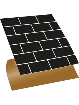 Pratik Ev Kendinden Yapışkanlı Fayans Çıkartması, Duvar Zemin Kaplama, Fayans Kaplama Siyah Metro Desenli Pvc Karo 30X30 cm (33 Adet; 3 M²)