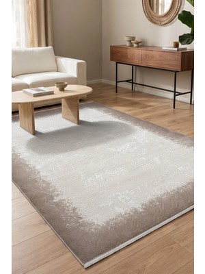 Hoom Rugs Vizyon 3505 Krem Kahverengi Çerçeveli Akrilik Halı