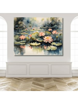 Pratik Ev Sayılarla Boyama Hobi Seti Renkli Baskı 40X50 Cm: Lotus Çiçeği 2