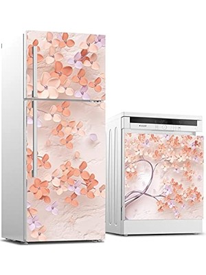 Pratik Ev 3D Yaprak Desenli Beyaz Eşya Stickerı