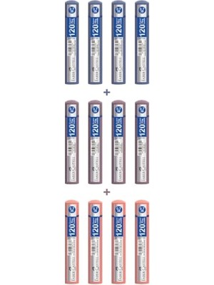 Pratik Ev 0,7 Mm, 120'LI Min, 12'li Set, 2b Mekanik Kalem Ucu, 3 Renk, Soft‑touch, Kolay Taşınabilir