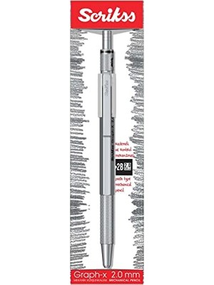 Pratik Ev Graphx Mekanik Kurşun Kalem Saten Gri 2 mm