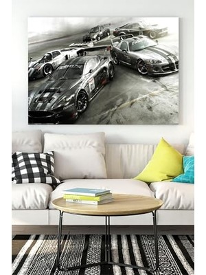 Pratik Ev (PSTER18500) Yarış Arabası Kanvas Tablo 3 50 x 70