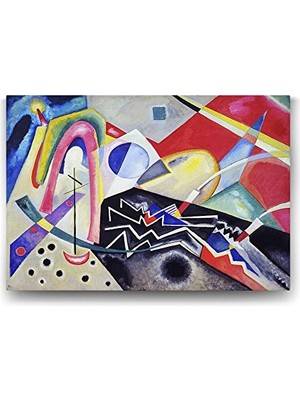 Pratik Ev White Zig Zags Eseriyle Wassily Kandinsky Tablosu 45X30 cm