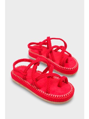 Capone Outfitters Eden Dolgu Topuk İpli Kadın Sandalet