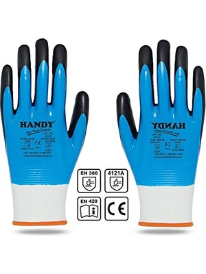 Pratik Ev Handy H1701 Kalın Nitril Kaplama Iş Sanayi Inşaat Usta Eldiveni 10 Xl (1 Çift)