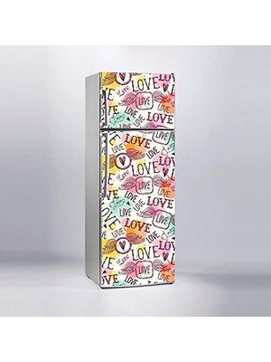 Pratik Ev Buzdolabı Sticker Kaplama Etiketi, Love Aşk